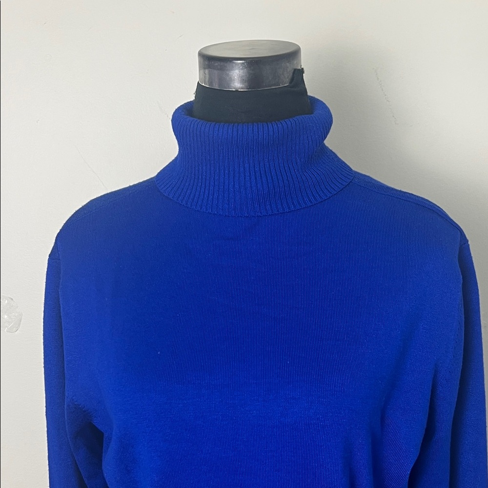 Cable & Gauge Royal Blue Turtleneck Sweater - Picture 3 of 10